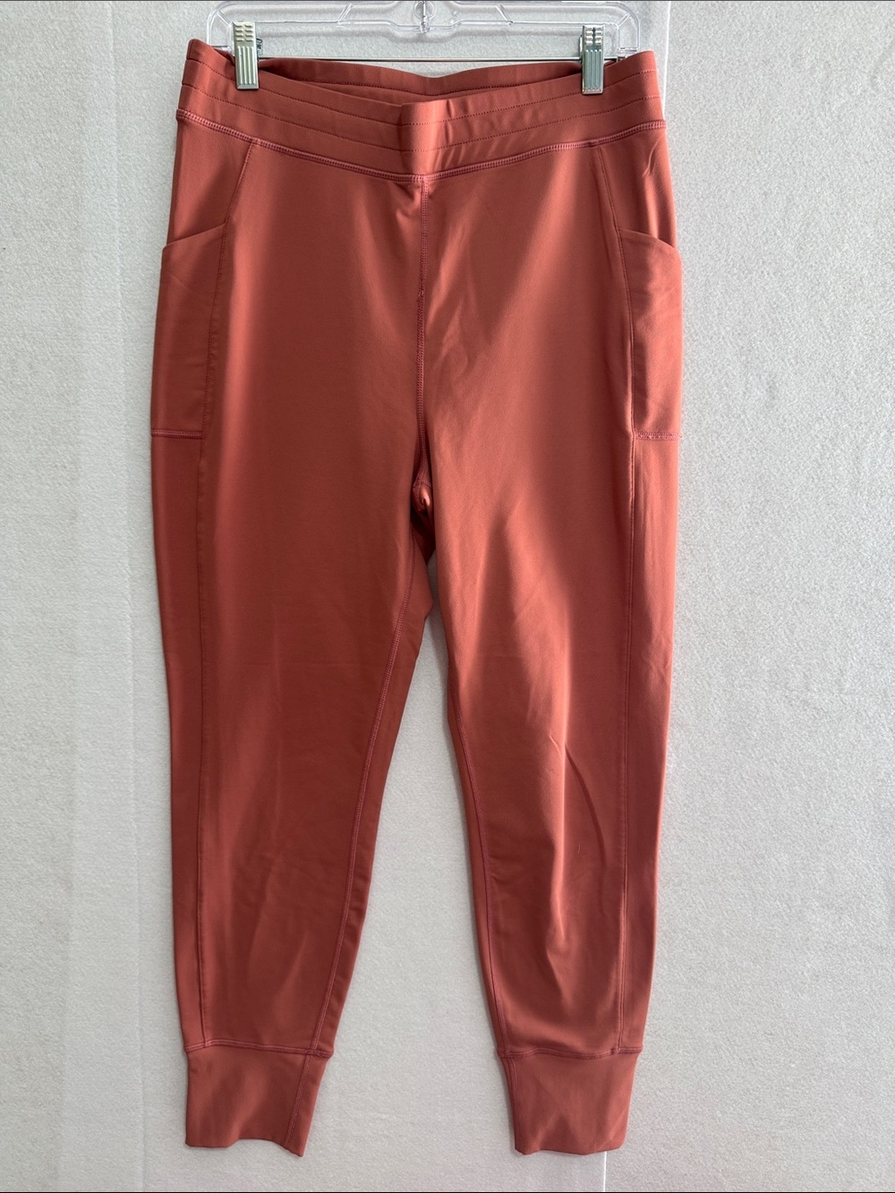 Fabletics Rust-Red High-Rise Track Joggers